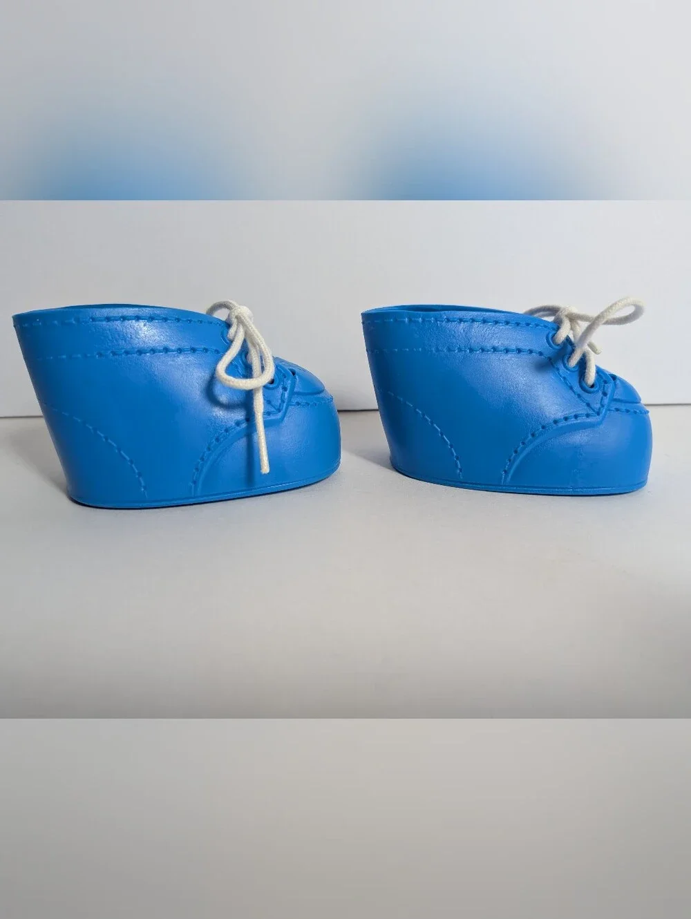 Cabbage Patch Kids Doll Shoes Blue Lace Ups Vtg CPK